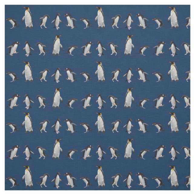 Penguin Party Fabric (Navy) (Swatch)