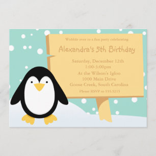 Penguin Party Invitation