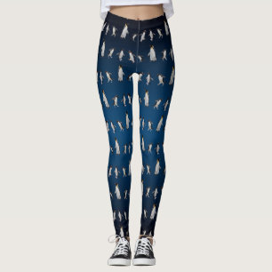 Penguin Party Leggings (Navy Blue Mix)