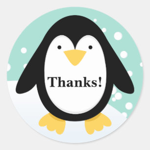 Penguin Party Thank You Stickers