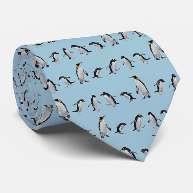 Penguin Party Tie (Choose Your Colour) (Rolled)