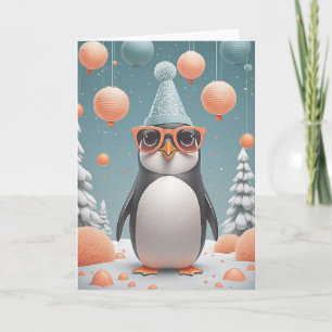 Penguin Party Wishes Card