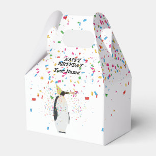 Penguin Partying - Animals at Birthday Party Favour Box