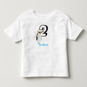Penguin Partying - Animals Birthday Party Kids Age Toddler T-Shirt
