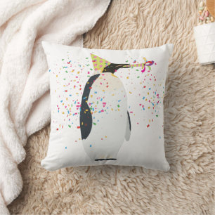 Penguin Partying - Animals Having a Party Cushion