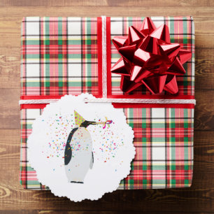 Penguin Partying - Animals Having a Party Gift Tree Decoration Card