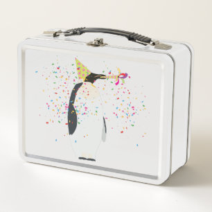 Penguin Partying - Animals Having a Party Metal Lunch Box