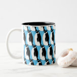 Penguin Pattern Aqua Black White Two-Tone Coffee Mug<br><div class="desc">Hope you like this cute mug design,  check my shop for more colours and other designs plus matching items like shirts,  towels,  tissue paper,  wrapping paper,  stickers and cards. Customise it with your own text,  name or initials.</div>