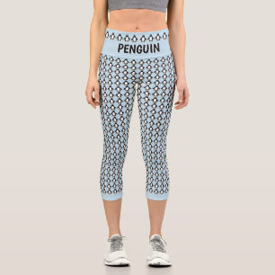 Penguin Pattern Capri Leggings
