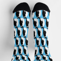 Penguin Pattern Cute Minimalist Blue Black White