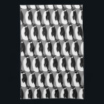 Penguin Pattern Grey Black White Tea Towel<br><div class="desc">Decorate your kitchen with this fun pattern towel. Makes a great gift!
Check my shop for lots more colours and patterns!</div>