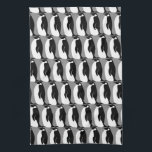 Penguin Pattern Grey Black White Tea Towel<br><div class="desc">Decorate your kitchen with this fun pattern towel. Makes a great gift!
Check my shop for lots more colours and patterns!</div>