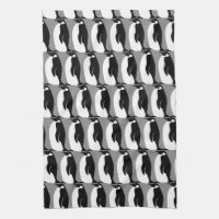 Penguin Pattern Grey Black White