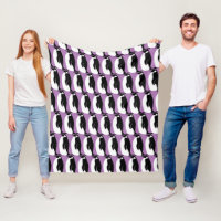 Penguin Pattern Purple Black White