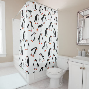 Penguin Pattern  Shower Curtain