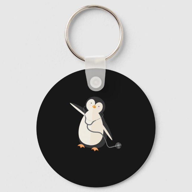 Penguin Pediatrician Surgeon Doctor Medicine Gift Key Ring (Front)