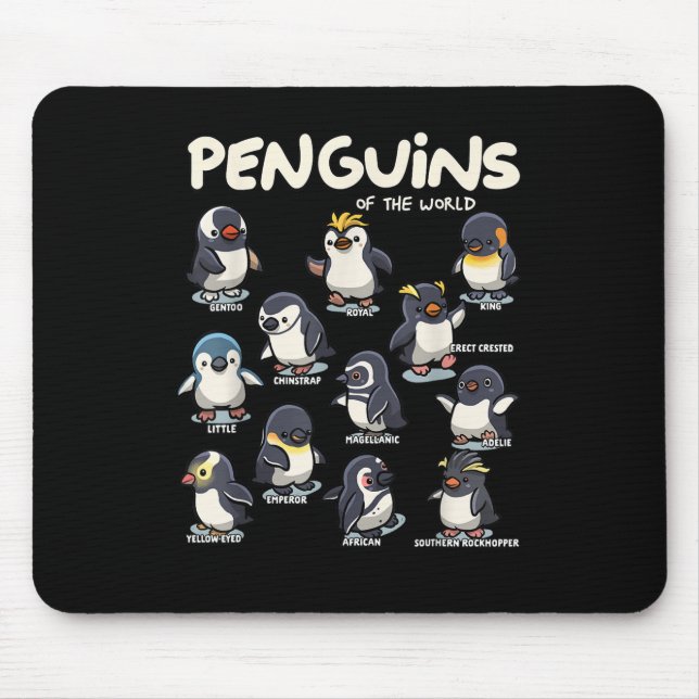 Penguin Penguins Animals of the World Penguin Love Mouse Mat (Front)