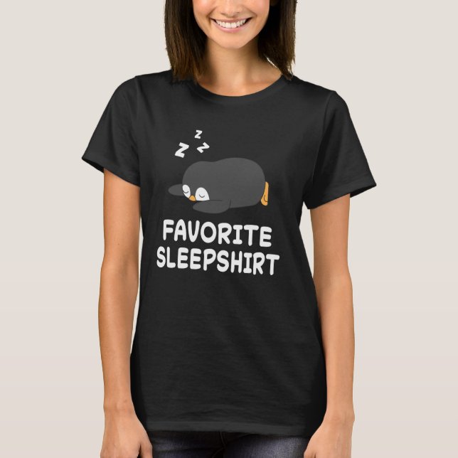 Penguin Penguins Nap Sleeping Sleep Pajama Nightgo T-Shirt (Front)
