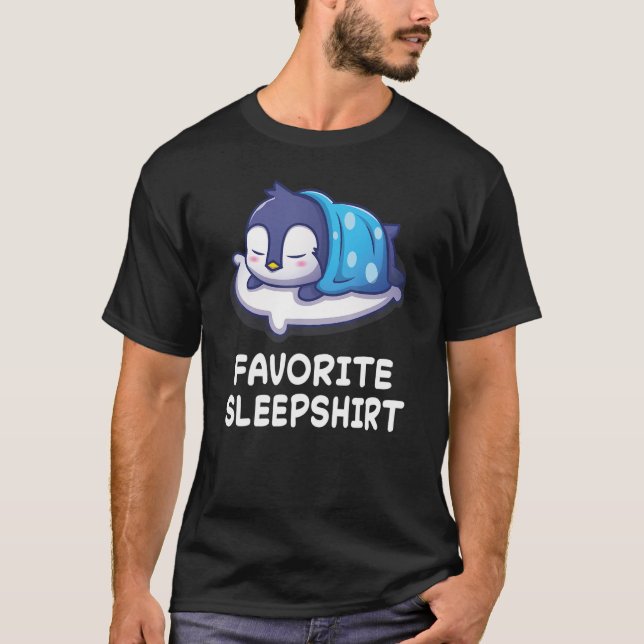 Penguin Penguins Nap Sleeping Sleep Pajama Pyjamas T-Shirt (Front)