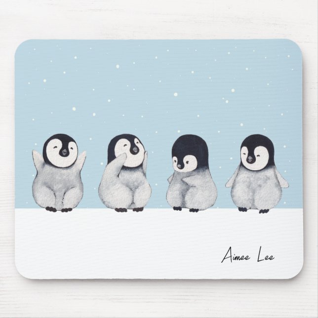 Penguin Personalised Mouse Mat (Front)