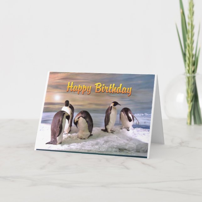Penguin Photo Happy Birthday Card (Front)