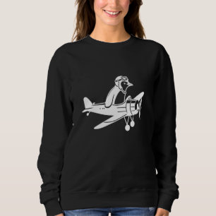 Penguin Pilot Aeroplane Flying Minimalist Silhouet Sweatshirt
