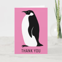 Penguin Pink Black White Thank You