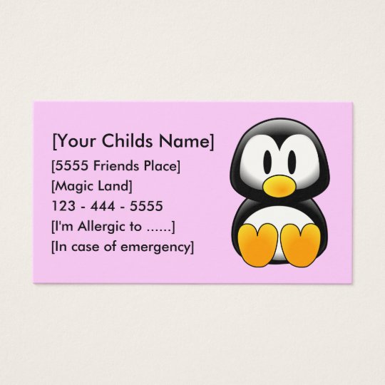 Penguin Pink - Customised Business Card