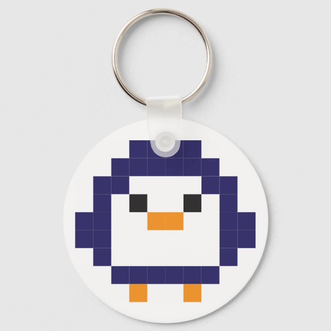 Penguin - pixel art key ring (Front)