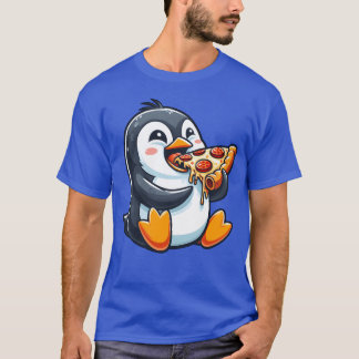 Penguin pizza funny food fast food cartoon funny T-Shirt