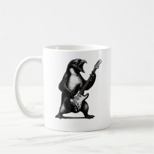 Penguin Playing Electric Guitar Rock Music Lover Coffee Mug
