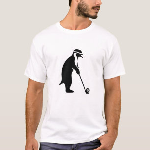 Penguin playing golf cartoon golfer funny T-Shirt