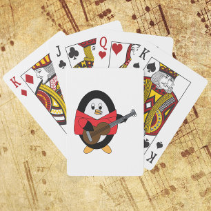 Penguin Playing Guitar Music Playing Cards