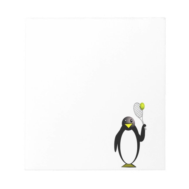 Penguin Playing Tennis Notepad (Front)