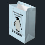 Penguin Please Teach Me How To Fly Funny Penguin Medium Gift Bag<br><div class="desc">Penguin Please Teach Me How To Fly Funny Penguin Medium Gift Bag original design by Nisha Prabhu. Transform any gift-giving occasion into a flight of fancy with our "Penguin Please Teach Me How To Fly" medium gift bag! This quirky design features a charming penguin dreaming of flight—because who says you...</div>
