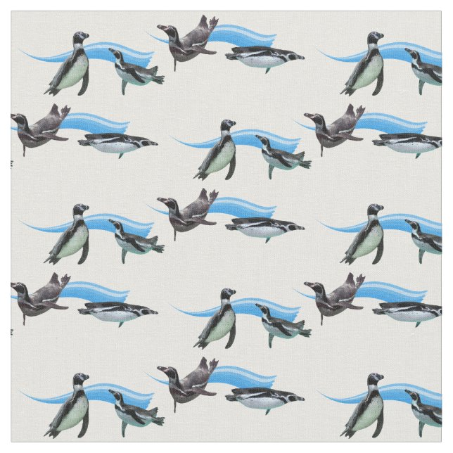 Penguin Pool Party Fabric (Choose colour) (Close Up)
