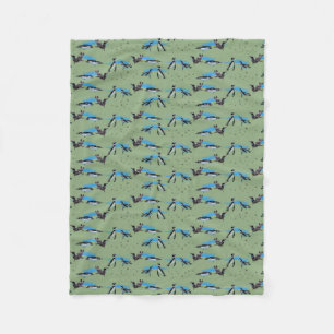 Penguin Pool Party Fleece Blanket (Light Green)