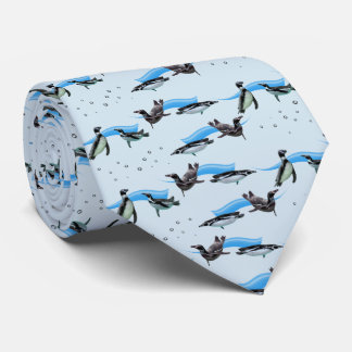 Penguin Pool Party Tie Double Sided (Blue)