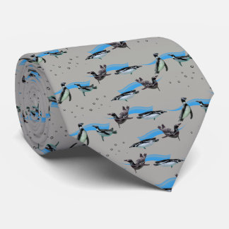 Penguin Pool Party Tie Double Sided (Grey)