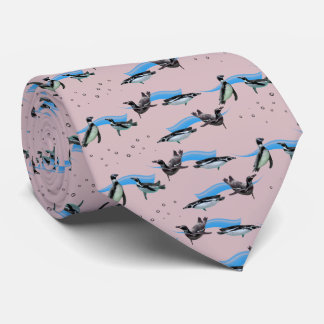 Penguin Pool Party Tie Double Sided (Pink)
