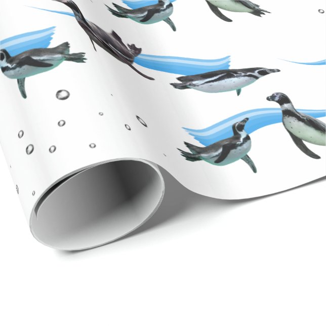 Penguin Pool Party Wrapping Paper (Roll Corner)