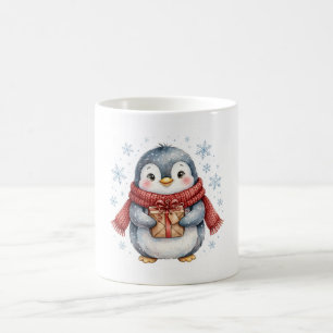 Penguin Present Christmas Gift Coffee Mug