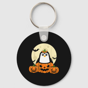 Penguin Pumpkin Moon Bats Costume Cute Easy Hallow Key Ring
