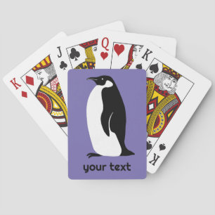 Penguin Purple Black White CUSTOM Animal Cute Playing Cards