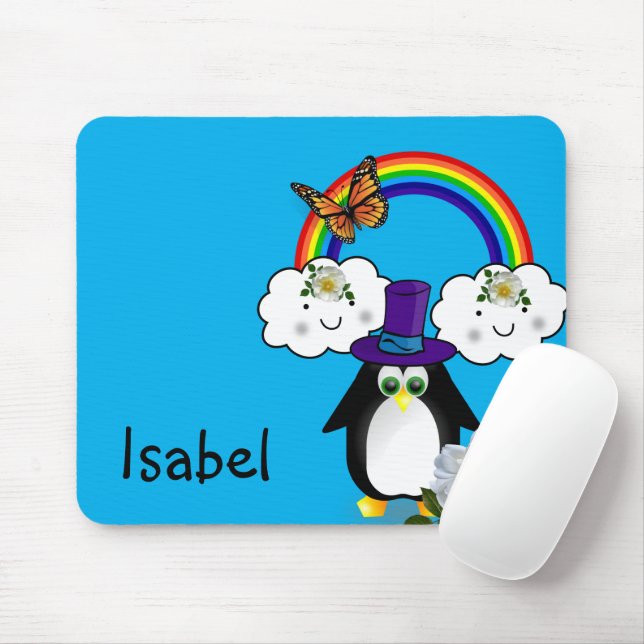Penguin Rainbow Butterfly  Mouse Pad! Mouse Pad (With Mouse)