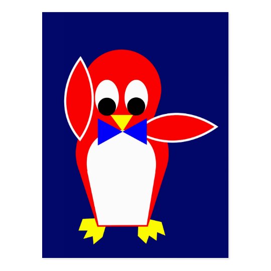 Penguin - Red Postcard