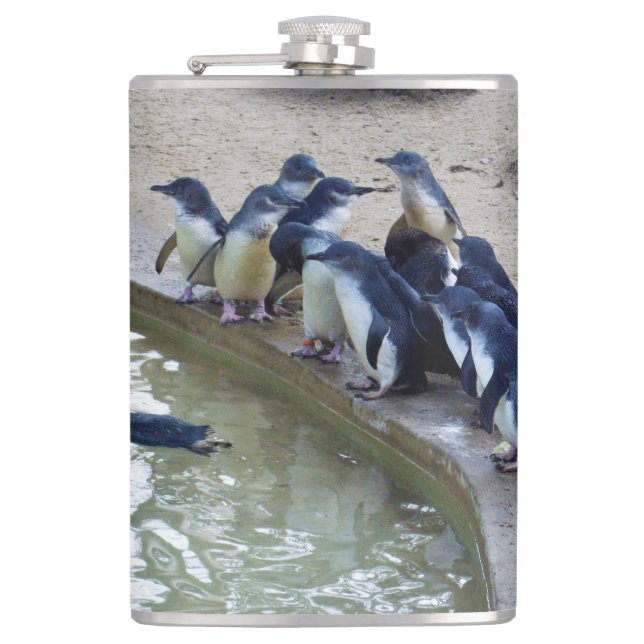 Penguin Relay: Penguin Flock Swim Team, Hip Flask (Front)