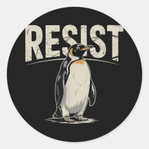 Penguin Resist Activism Cool Funny Penguins Resist Classic Round Sticker
