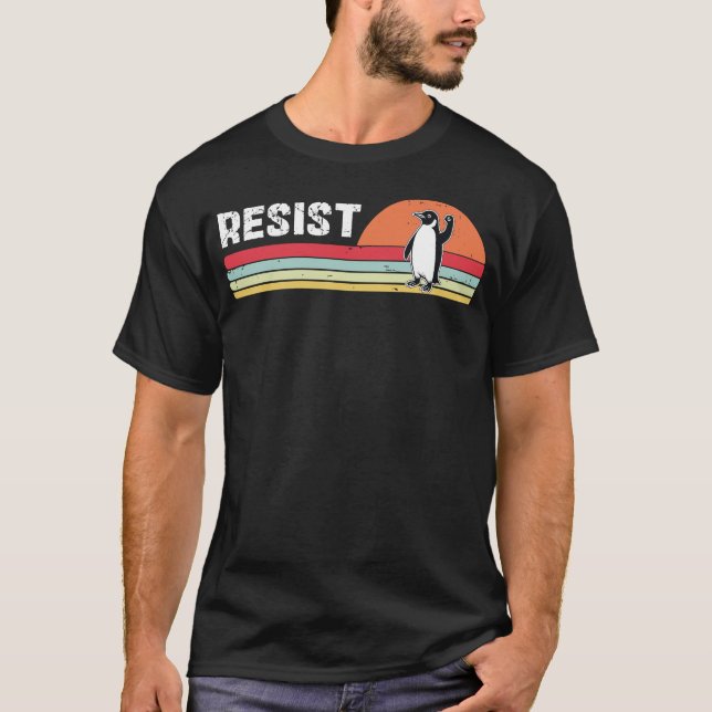 Penguin Resist Funny Penguins T-Shirt (Front)