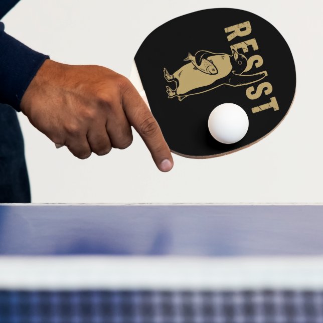 Penguin Resist Penguins Protest Against Tariffs Ping Pong Paddle (Insitu)